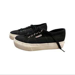 Supegra Platform black and white sneakers